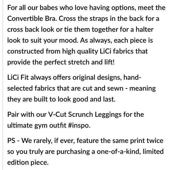 LiCi Fit Cobra Convertible Bra SMALL S ✨  Snakeskin Workout Top LICIFIT - Picture 4 of 5